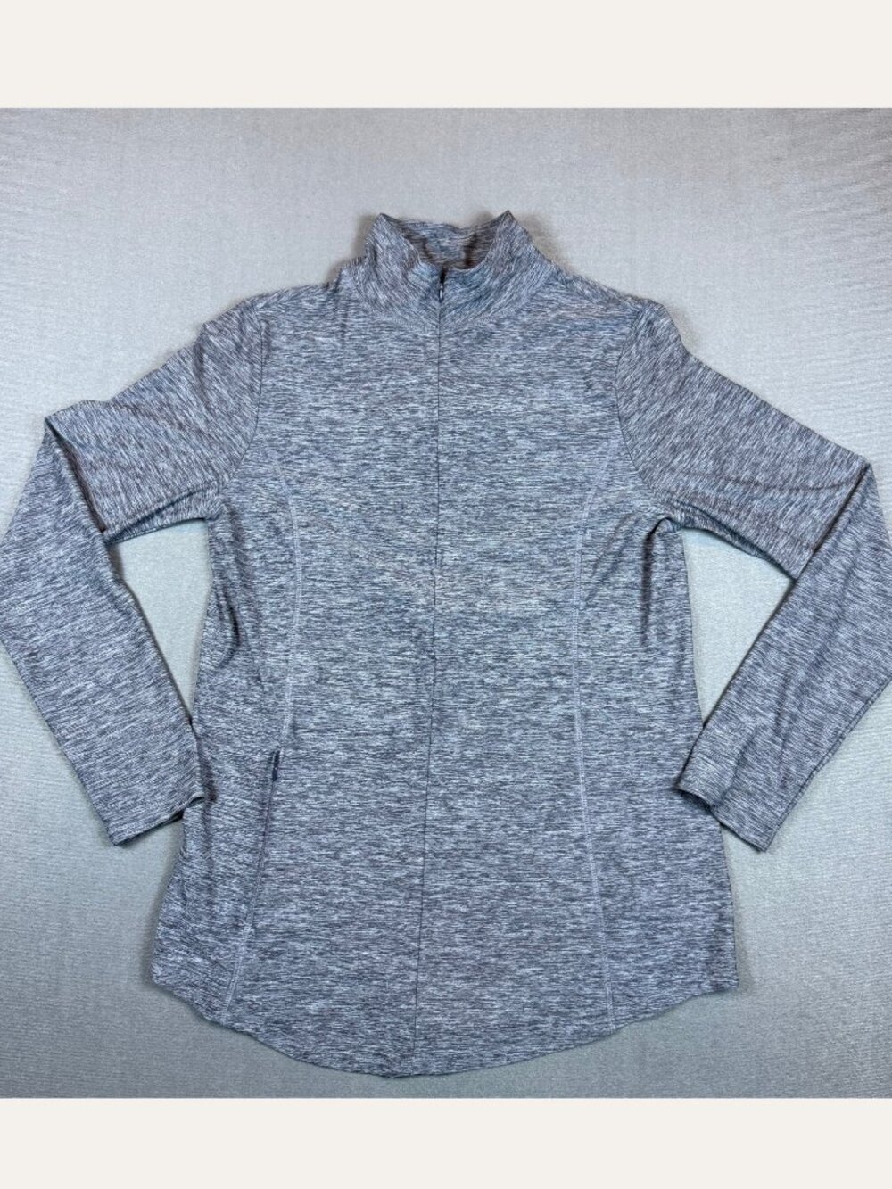 Duluth Trading Co Quarter Zip Athletic Jacket Medium Gray Heather Stretch